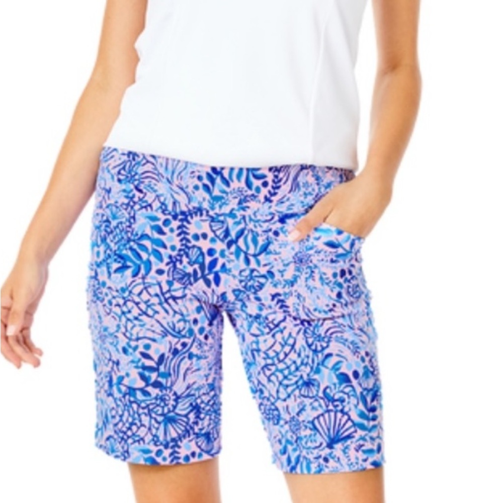 Lilly Pulitzer Calla Blue Patterned Shorts, UPF 50+, size 2